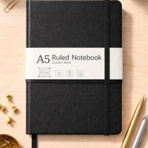 A5 Ruled Notebook - Black Minimal